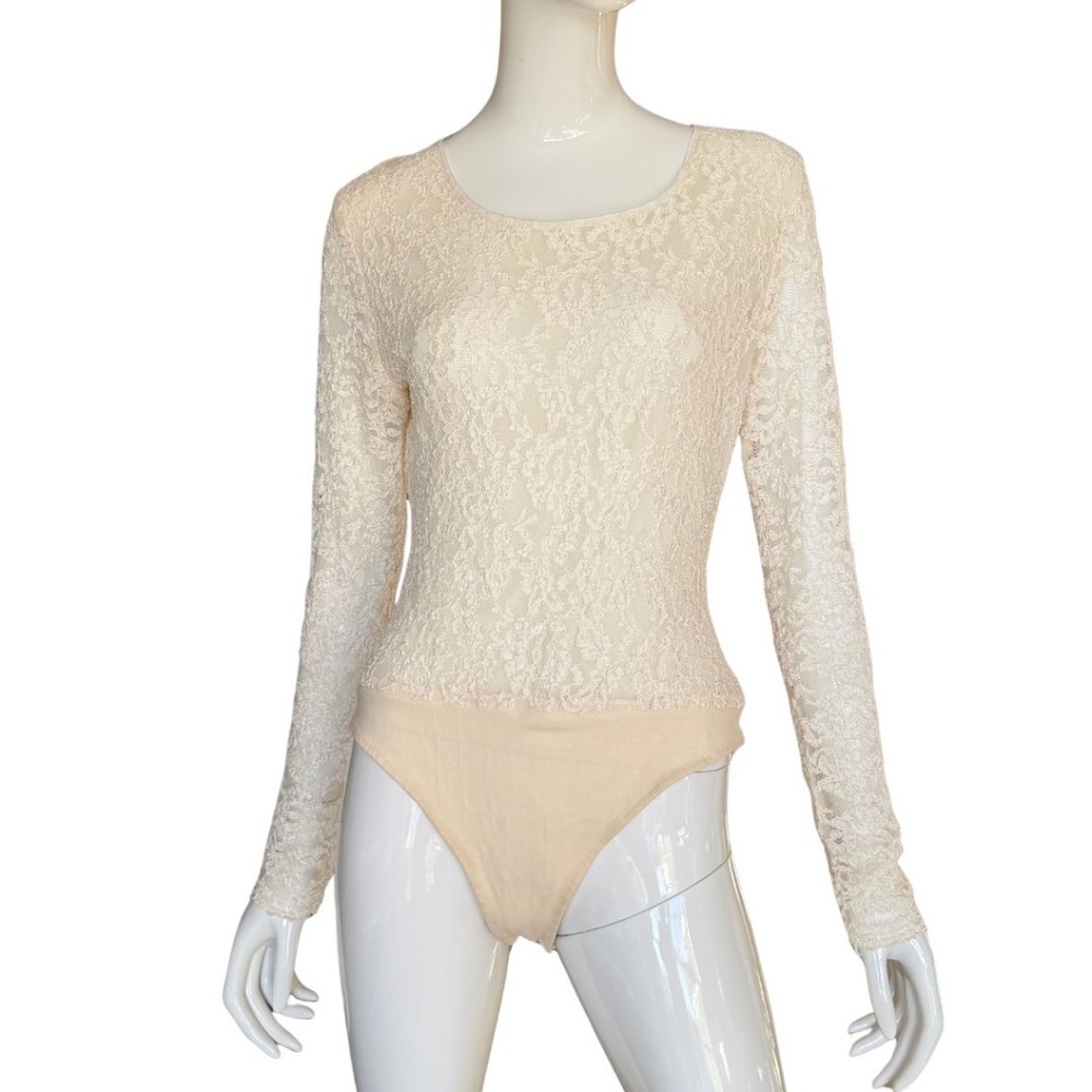 Ann Taylor (Original Ann Taylor) Ivory Lace Bodysuit Size Large